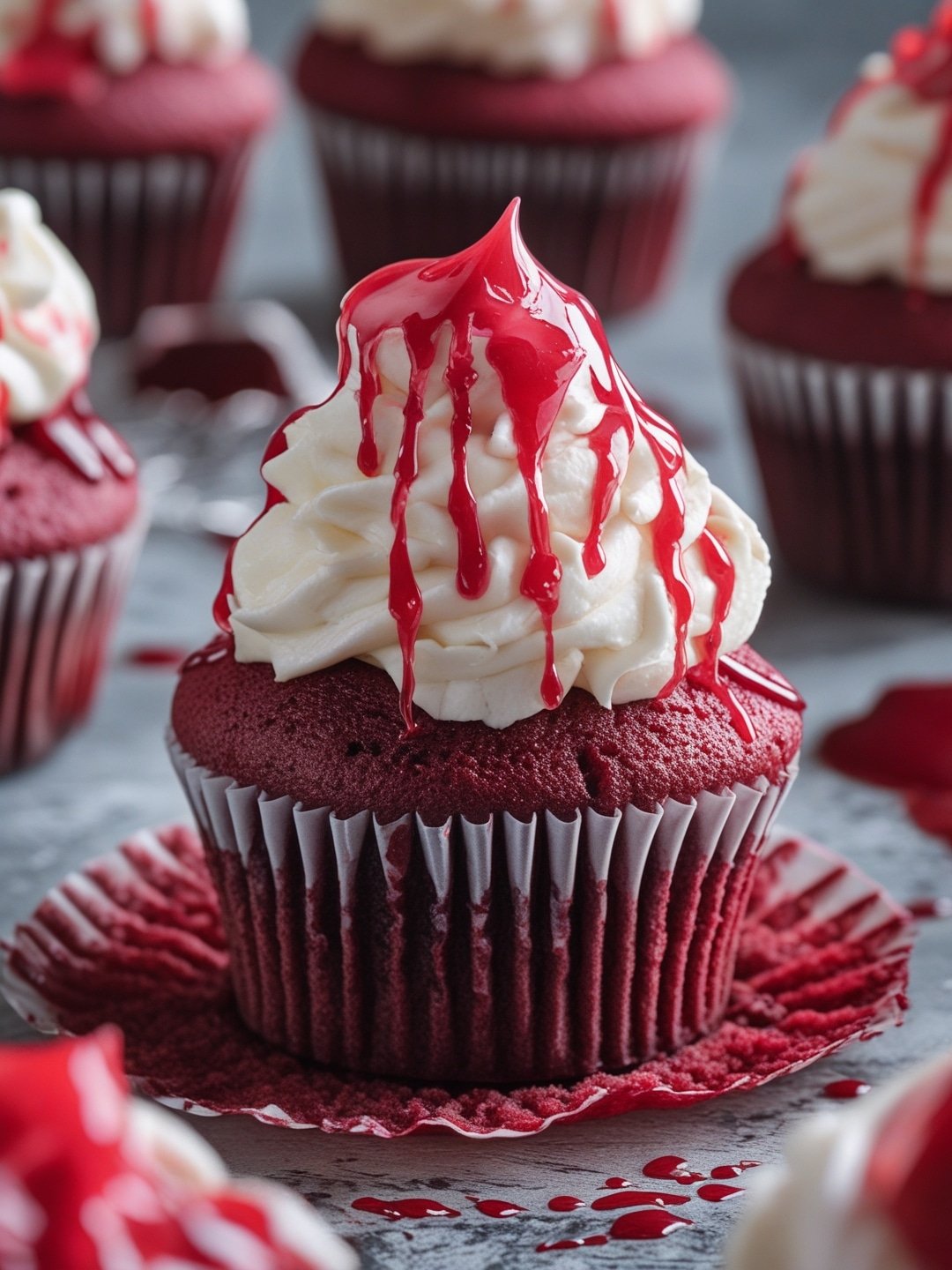 Bloody Red Velvet Cupcakes