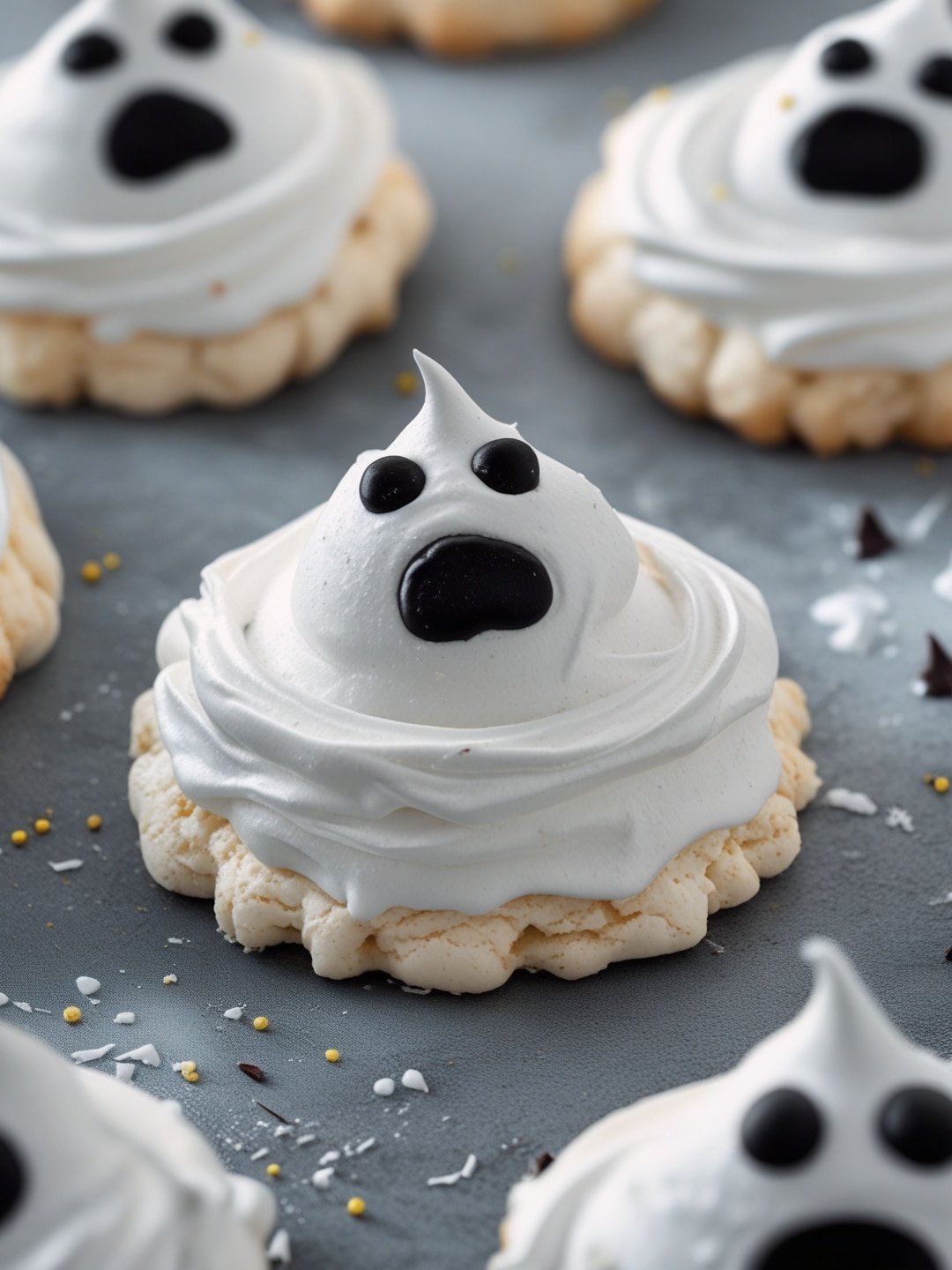 Ghostly Meringue Cookies