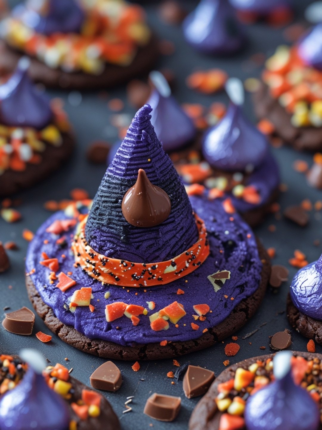Witch Hat Cookies with Chocolate Kisses