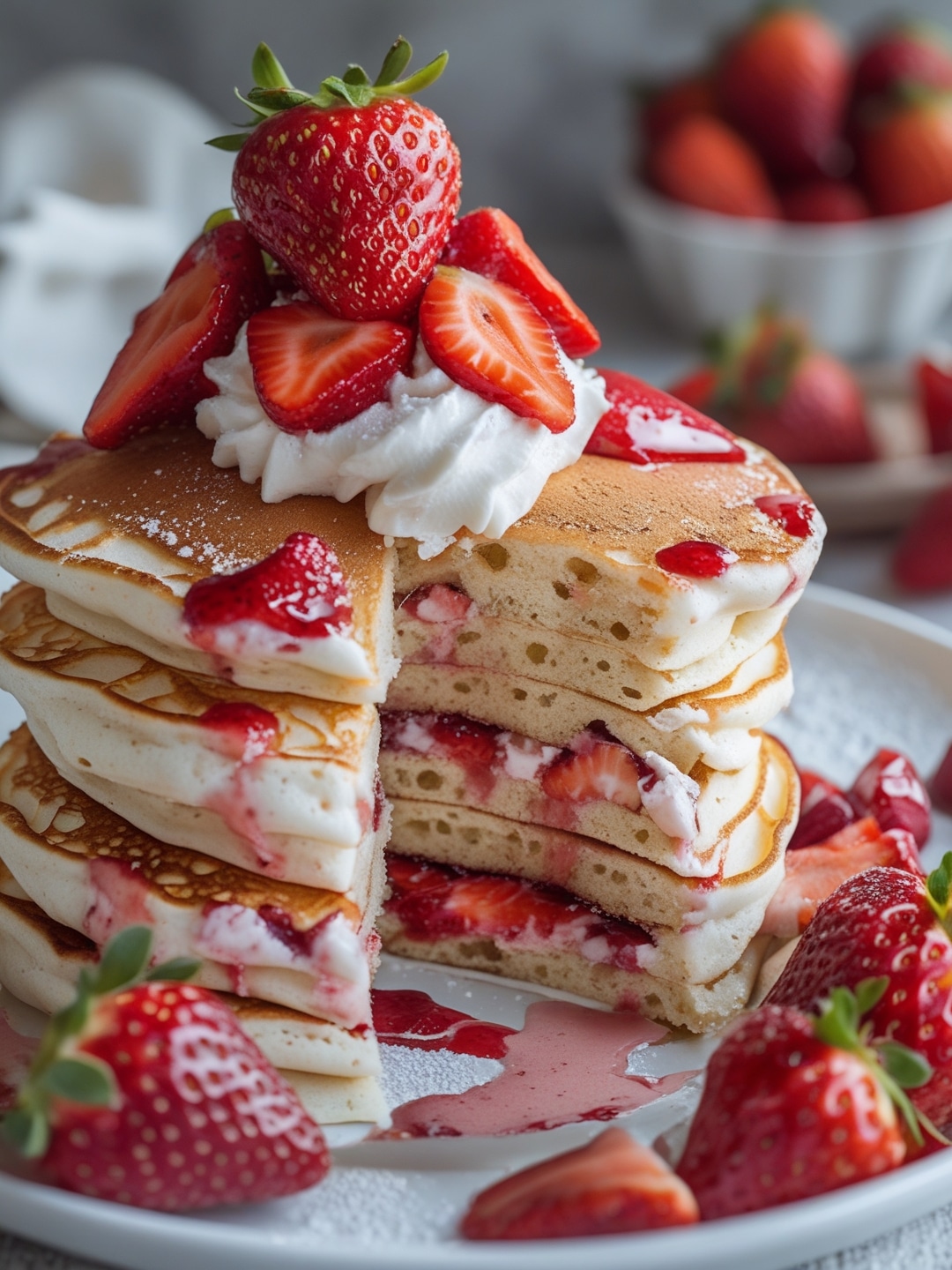 Strawberry Shortcake Pancakes for a Sweet Delight