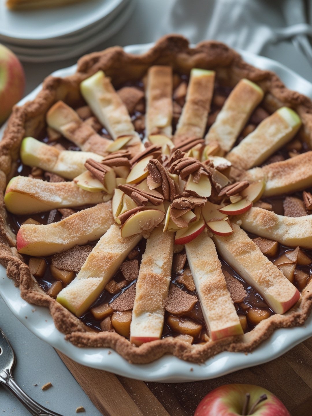 Caramel Apple Pie with Cinnamon Crust