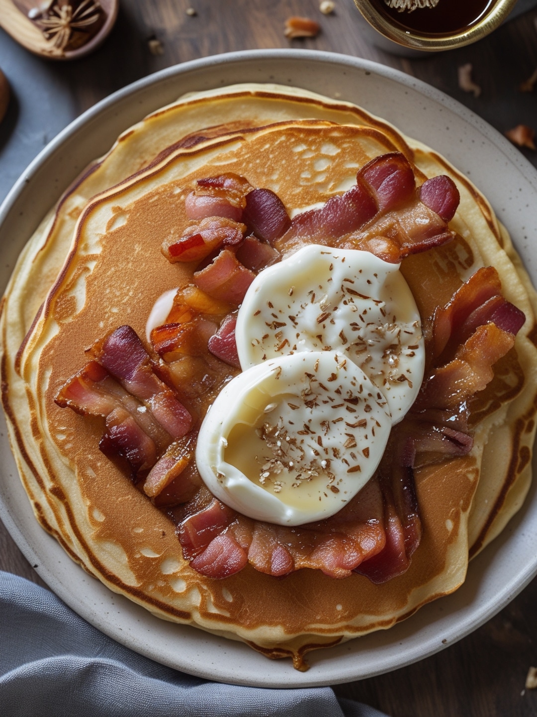 Upside Down Maple Bacon Pancakes