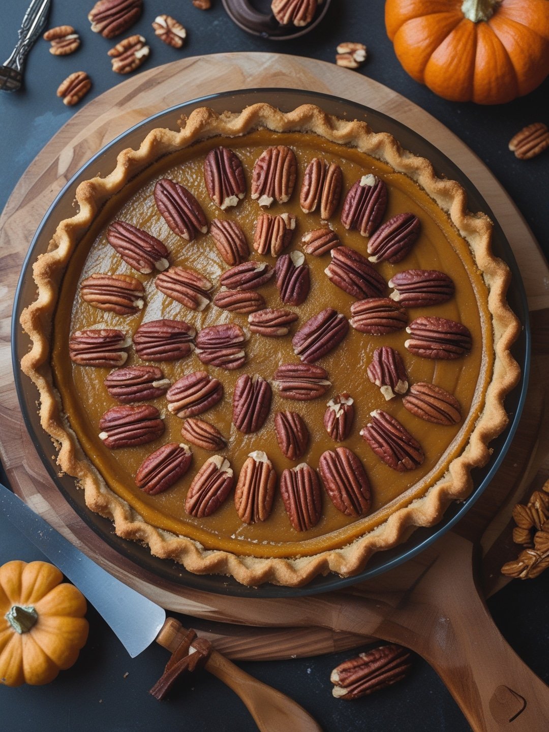 Pumpkin Pie with Toasted Pecan Crust