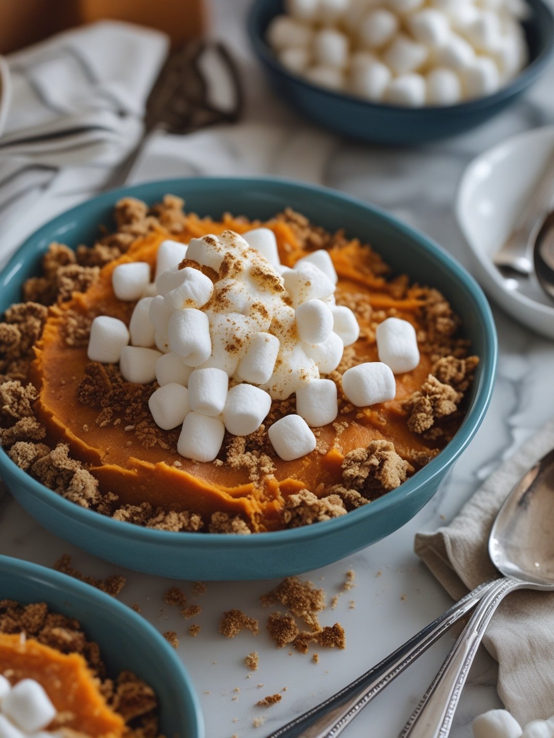 Sweet Potato Casserole with Marshmallow Topping