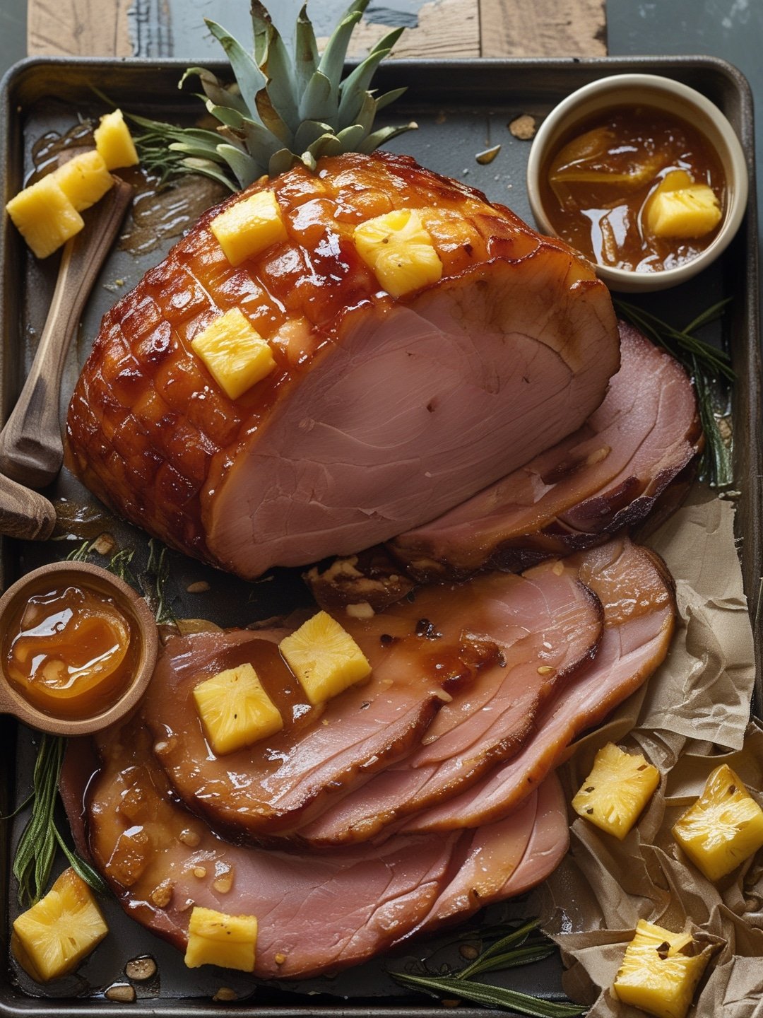 Pineapple Rum Glazed Ham