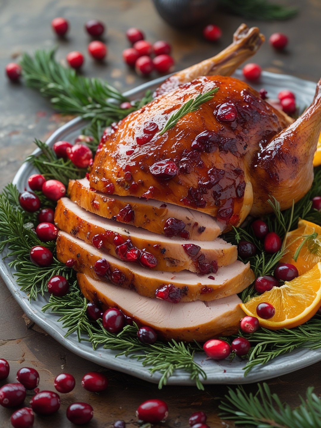 Cranberry Orange Glazed Turkey Breast