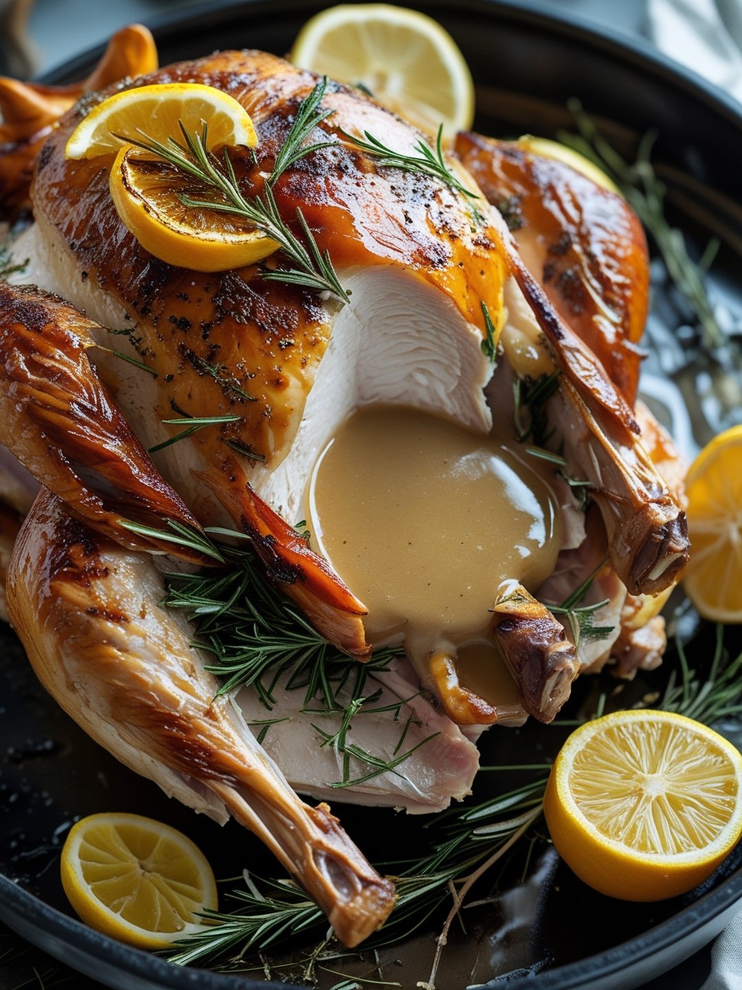 Lemon Rosemary Roasted Turkey with Savory Gravy