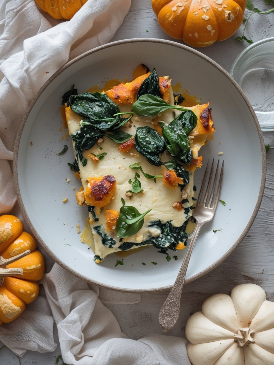 Roasted Pumpkin and Spinach Lasagna
