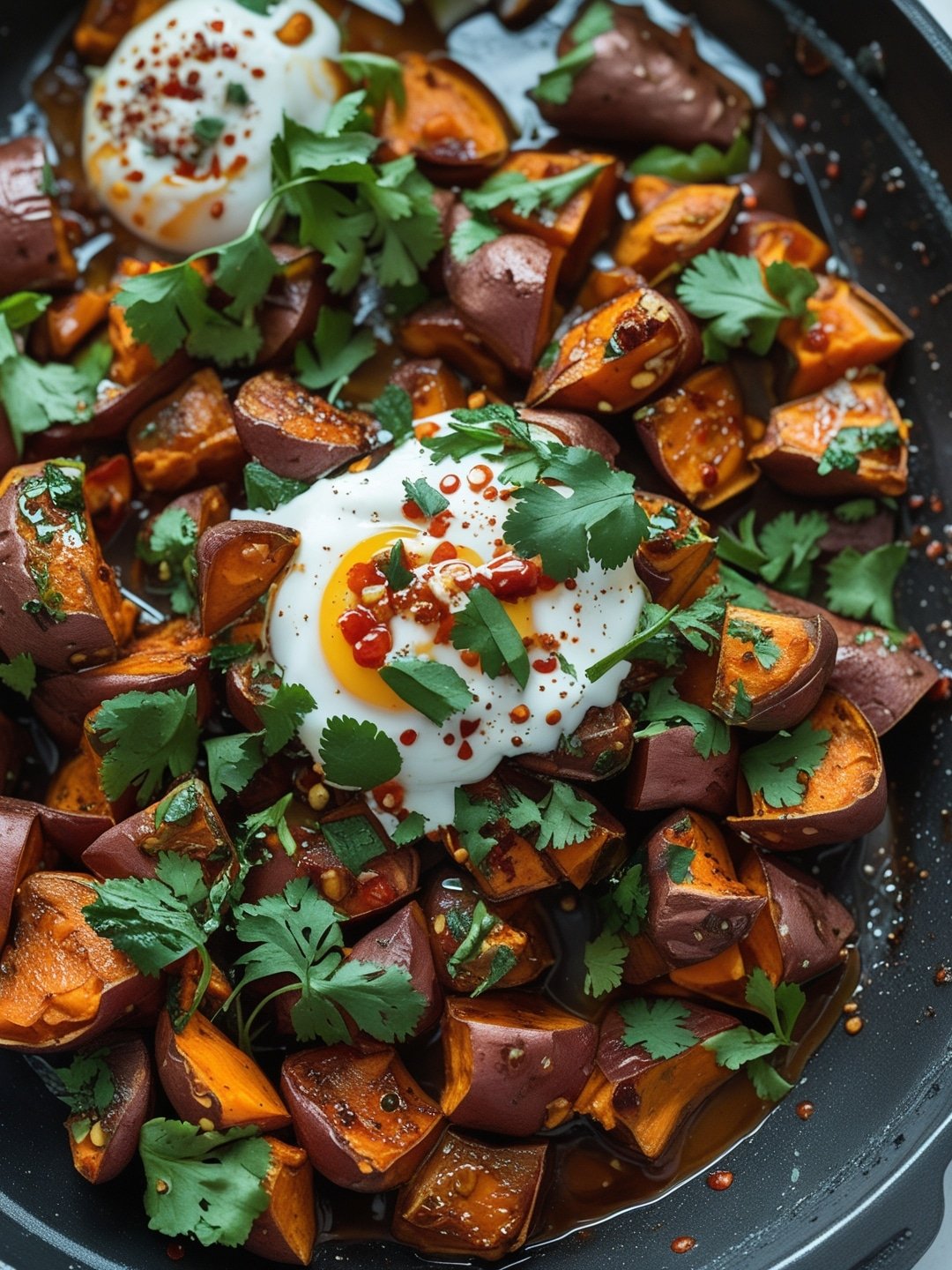 Spicy Chipotle Sweet Potatoes with Cilantro