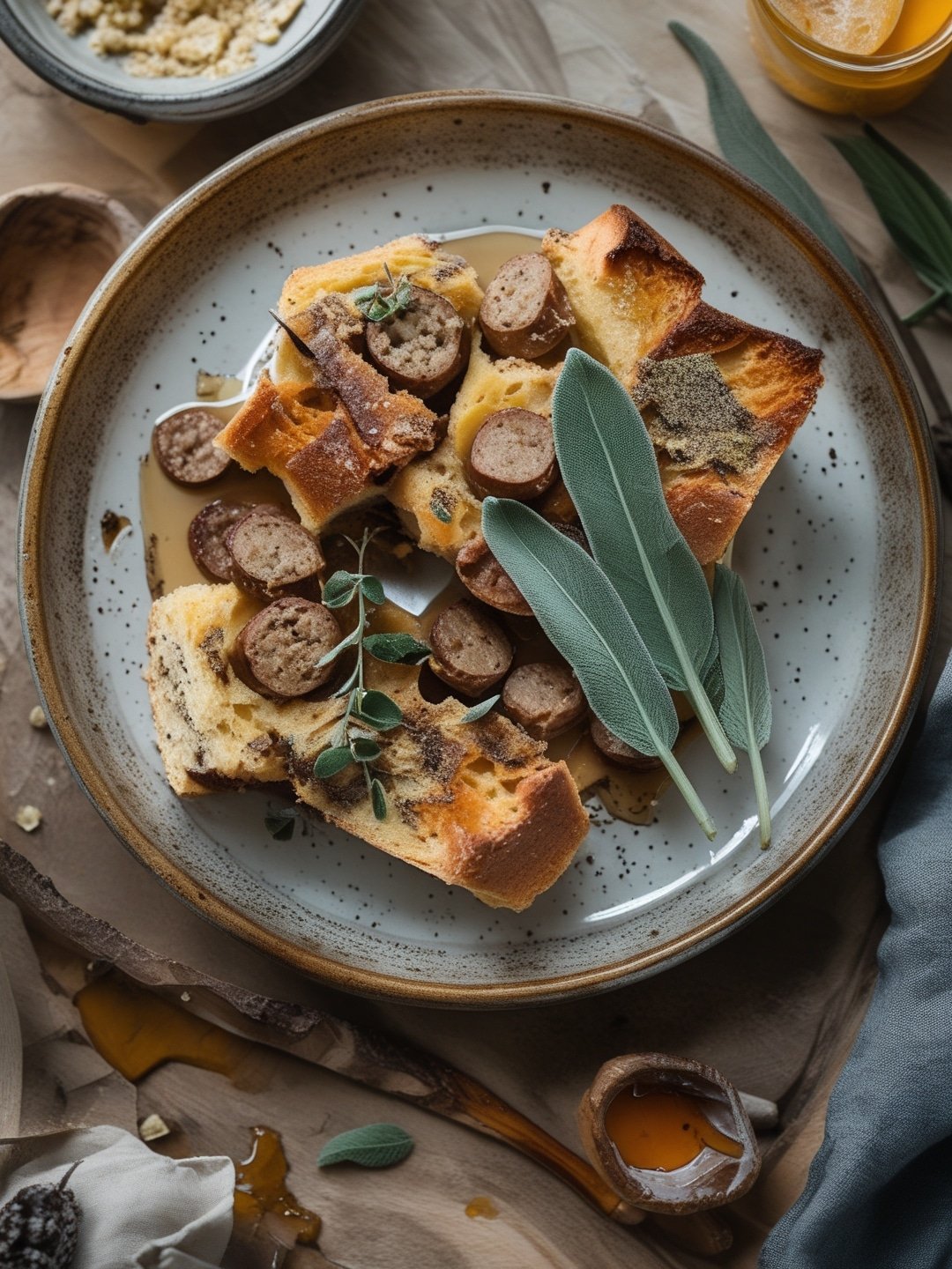 Savory Bread Pudding with Sage and Sausage