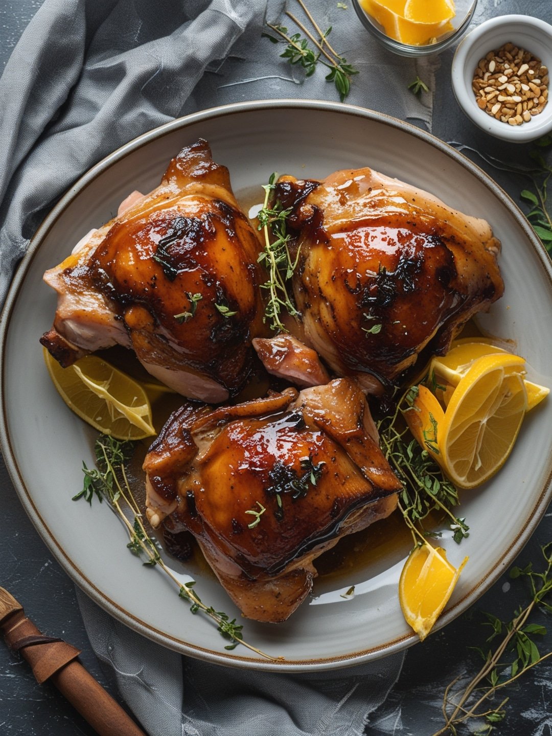 Maple-Glazed Turkey Thighs with Thyme