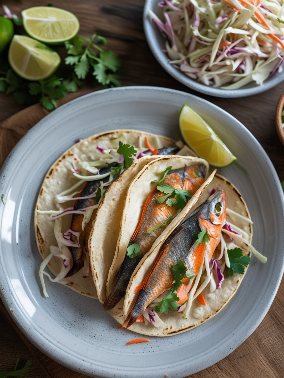 Tropical Fish Tacos with Cabbage Slaw: A Summer Treat