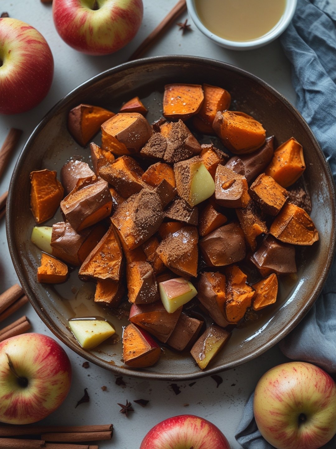 Cinnamon Roasted Sweet Potatoes and Apples