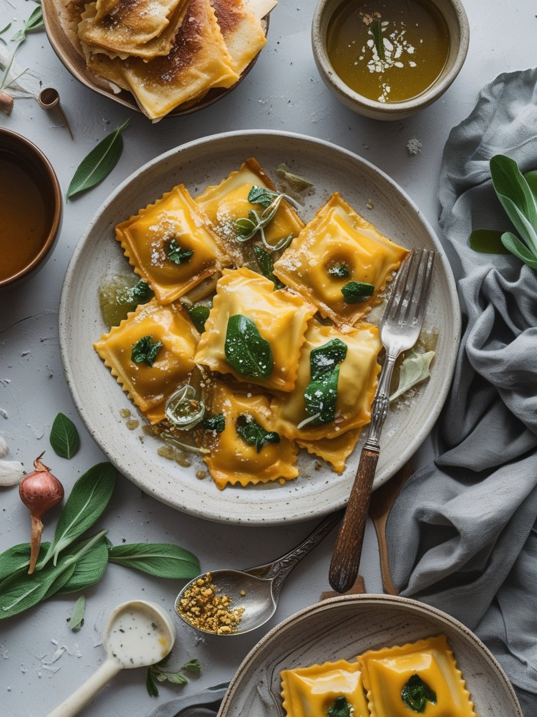 Butternut Squash Ravioli with Sage Butter Sauce